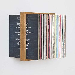 Police na vinylové desky z dubového dřeva das kleine b Platte, výška 35 cm