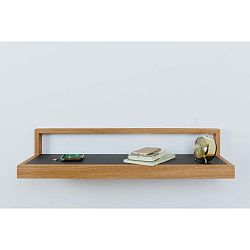 Police s černým detailem z dubového dřeva das kleine b Buck, 75 x 15 cm