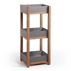 Policový díl z betonu a akáciového dřeva La Forma Luka