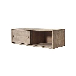 Policový díl z dubového dřeva s posuvnými dvířky k nástěnné sestavě De Eekhoorn Gyan