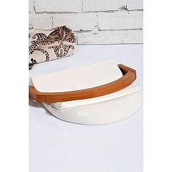 Porcelánový a bambusový držák na ubrousky Kosova Joey, 21,5 x 20 x 4 cm