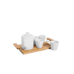 Porcelánový čajový set s bambusovým podnosem Bambum Siam