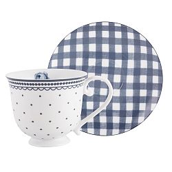 Porcelánový hrnek s podšálkem Creative Tops Vintage Indigo, 200 ml