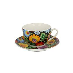 Porcelánový hrnek s podšálkem Duo Gift Etnic, 250 ml