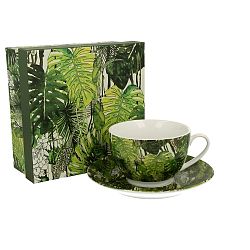 Porcelánový hrnek s podšálkem Duo Gift Foglie, 250 ml