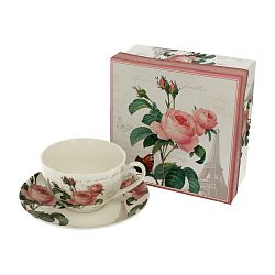 Porcelánový hrnek s podšálkem Duo Gift Rose, 250 ml
