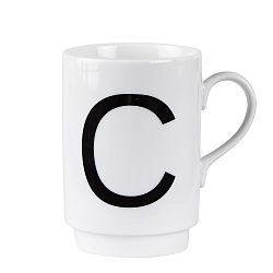 Porcelánový písmenkový hrnek KJ Collection C, 250 ml