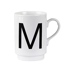Porcelánový písmenkový hrnek KJ Collection M, 250 ml
