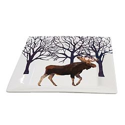 Porcelánový tác s vánočním motivem PPD Santa Red Nose, 19 x 19 cm