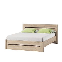 Postel v dubovém dekoru Szynaka Meble Desjo, 160 x 200 cm