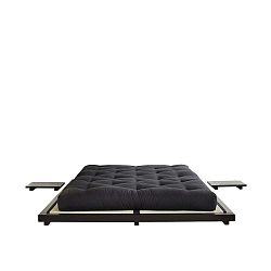 Postel z borovicového dřeva v černé barvě Karup Design Dock Bed, 193 x 213 cm