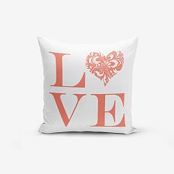 Povlak na polštář s příměsí bavlny Minimalist Cushion Covers Love Flower, 45 x 45 cm