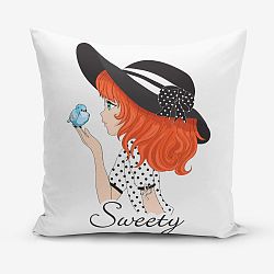 Povlak na polštář s příměsí bavlny Minimalist Cushion Covers Sweety Girl, 45 x 45 cm