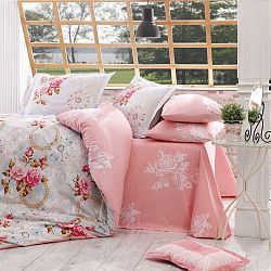 Povlečení na dvoulůžko z bavlněného popelínu s prostěradlem Clementina Marie, 200 x 220 cm