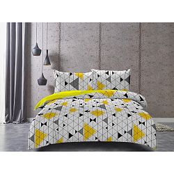 Povlečení na dvoulůžko z bavlněného saténu DecoKing Geometric, 220 x 200 cm
