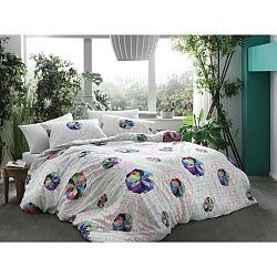 Povlečení s prostěradlem na dvoulůžko Bamboo Rainbow, 200 x 220 cm