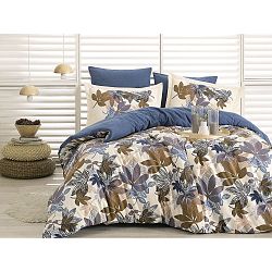 Povlečení s prostěradlem na jednolůžko Leaf, 160 x 220 cm