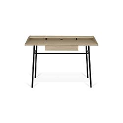 Pracovní stůl s deskou z dubu a černýma nohama TemaHome Ply, 120 x 81 cm