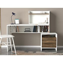 Pracovní stůl s úložným prostorem s detaily v dekoru ořechového dřeva Vertigo