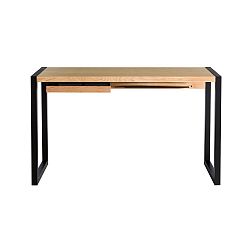 Pracovní stůl v dubovém dekoru s černými nohami Wermo Renfrew, 126 x 55 cm