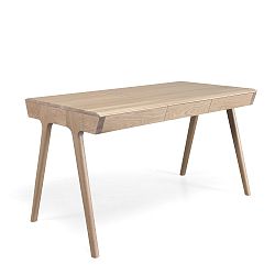 Pracovní stůl z dubového dřeva s úložným prostorem Wewood - Portuguese Joinery Metis