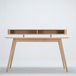 Pracovní stůl z masivního dubového dřeva s policí Gazzda Stafa