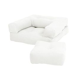 Přírodní dětské rozkládací křesílko s taburetkou Karup Mini Cube