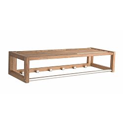 Přírodní věšák z dubového dřeva se 6 háčky a poličkou Folke Confetti