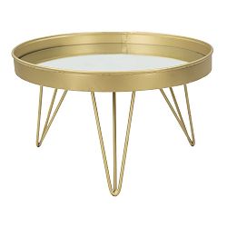 Příruční servírovací podnos ve zlaté barvě na nožkách Mauro Ferretti, ⌀ 31 cm