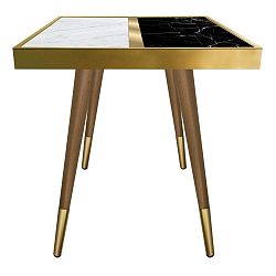 Příruční stolek Caresso Marble Black And White Square, 45 x 45 cm