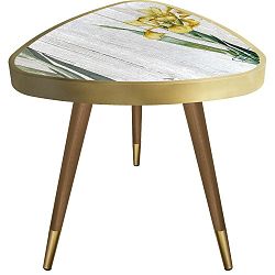 Příruční stolek Maresso Yellow Orchid Triangle, 45 x 45 cm