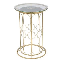 Příruční stolek s hodinami a konstrukcí ve zlaté barvě Mauro Ferretti Balcony Time