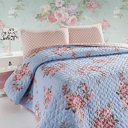 Prošívaný přehoz s povlaky na polštáře Sanjay, 200x220 cm