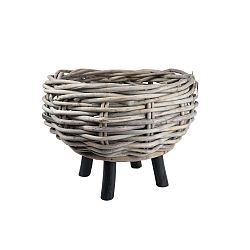 Proutěný ratanový koš s úložným prostorem na nohách Ego Dekor Rondal, výška 44 cm