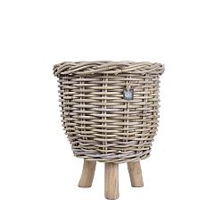 Proutěný ratanový koš s úložným prostorem na nohách Ego Dekor Taal, výška 40 cm
