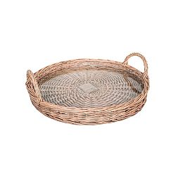 Proutěný servírovací podnos se skleněným tácem na sýr Antic Line