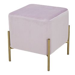 Pudrově růžový puf s železnými nohami ve zlaté barvě Mauro Ferretti Rotondo