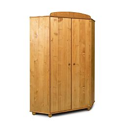 Rohová šatní skříň z borovicového dřeva Faktum Tomi