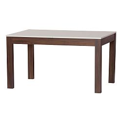 Rozkládací jídelní stůl ve dřevěném dekoru s bílou deskou Szynaka Meble Kashmir