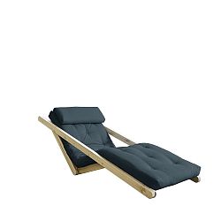 Rozkládací lenoška s petrolejově modrým potahem Karup Figo Natural