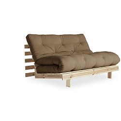 Rozkládací pohovka s hnědým potahem Karup Roots Raw