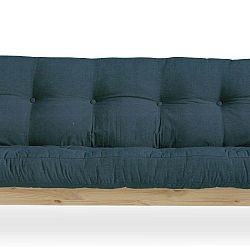 Rozkládací pohovka s tmavě modrým potahem Karup Design Indie Natural/Deep Blue
