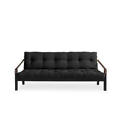 Rozkládací pohovka s tmavě šedým potahem Karup Design Poetry Black/Dark Grey