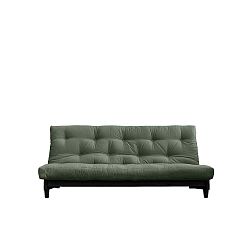 Rozkládací pohovka se zeleným potahem Karup Design Fresh Black/Olive Green