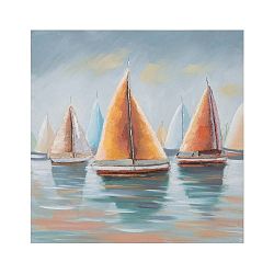 Ručně malovaný obraz v rámu z borovicového dřeva Mauro Ferretti Sidney Group, 80 x 80 cm