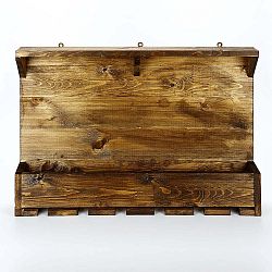 Ručně vyráběný stojan na víno a držák na skleničky z masivního dřeva Catalin Taisia, 70 x 50 x 12 cm