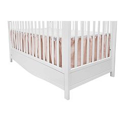 Růžová bavlněná dvoustranná záclonka pod matraci do dětské postýlky BELLAMY Dust Pink