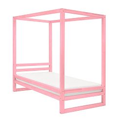 Růžová dřevěná jednolůžková postel Benlemi Baldee, 200 x 120 cm