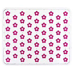 Růžová podložka do dřezu Wenko Sink Mat Fleurelle, 32 x 26,5 cm