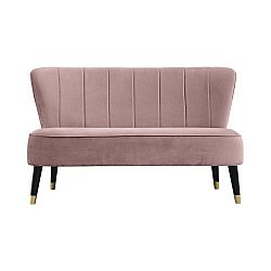 Růžová pohovka s detaily ve zlaté barvě JohnsonStyle Lagos MV